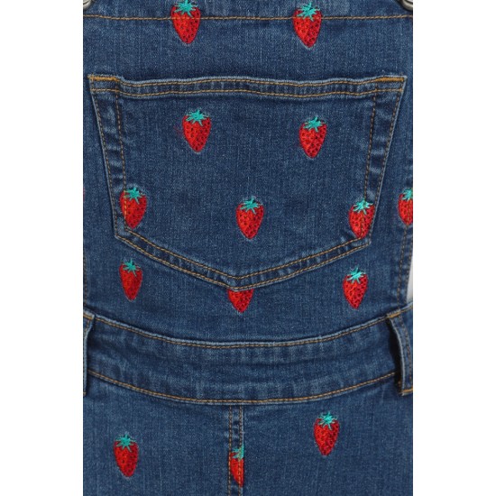 Hell Bunny ● Strawberry Denim Pinafore Dress Promotions